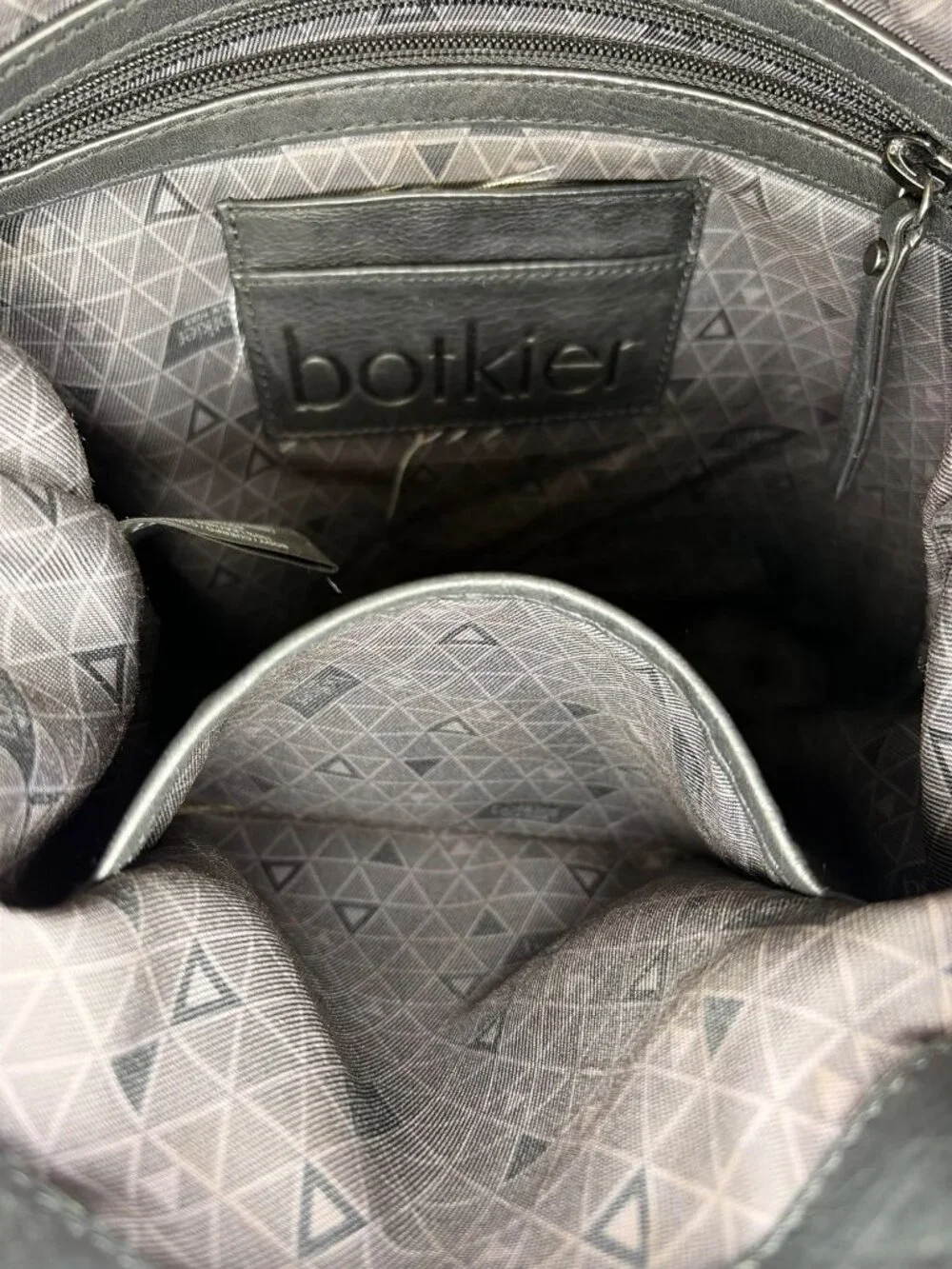 Botkier Backpack Convertible Tote Purse Gunmetal Black Pebbled Leather